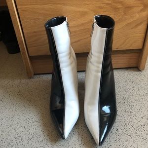 Public Desire Black and White Split Boot